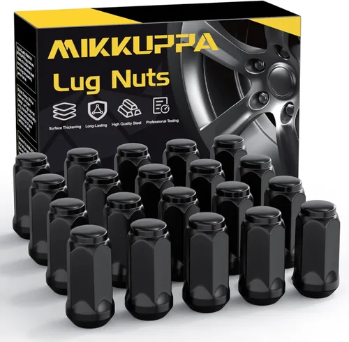 Miniatura 12 de MIKKUPPA 20 tuercas de llanta 9/16-18 – Reemplazo para Ram 1500 1994-2011, Dodge Dakota 2005-2010, rueda Durango 2004-2009, negro 7 estriado