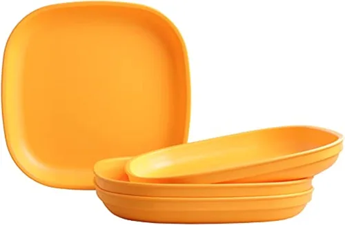 Miniatura 10 de Re-Play Platos para niños pequeños, 32 onzas, platos planos de pared profunda para niños, aptos para lavavajillas y microondas, fabricados