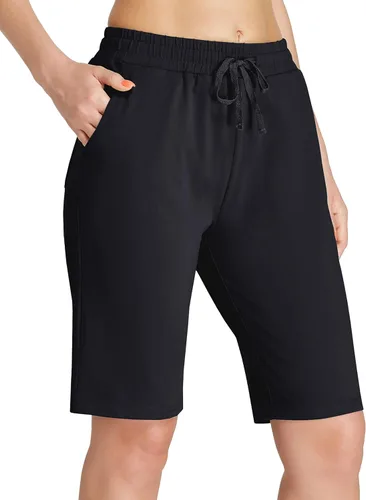 Miniatura 2 de EZRUN - Bermudas para mujer, para entrenar en el gimnasio, pantalones cortos veraniegos de algodón con bolsillos profundos para mujer