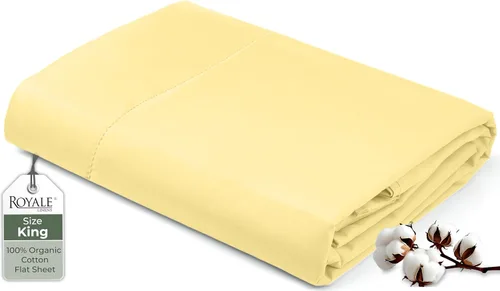 Miniatura 53 de Royale Linens Sábana encimera de tamaño individual XL 100% Algodón Orgánico – Super suave – Sábanas superiores de percal – Sábana encimera
