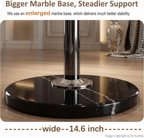 Miniatura 6 de Kertnic Perchero independiente, árbol de pasillo de metal resistente con 12 ganchos, perchero estable de 70 pulgadas de alto con base de mármol Negro