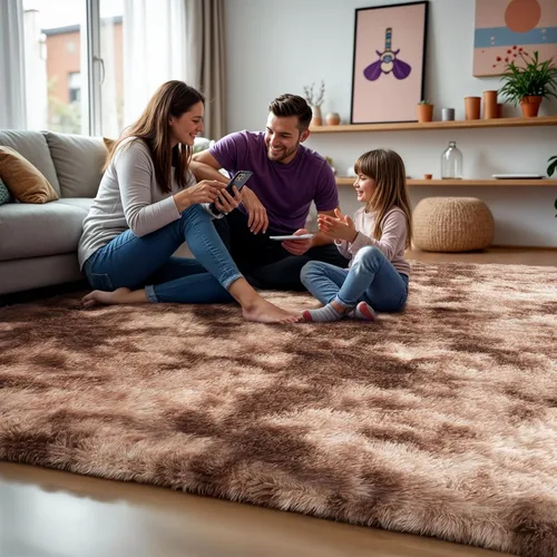 Miniatura 39 de Zentavio Alfombras de área para sala de estar, alfombras grises para dormitorio, alfombra de 4 x 6, alfombra mullida, peluda y suave, shag estética