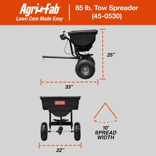 Miniatura 7 de Agri-Fab 45-0530-131, 85 lb. Esparcidor de transmisión de remolque, negro/naranja