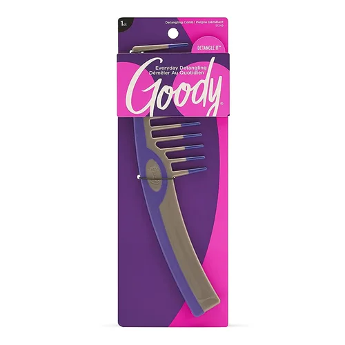 Goody Styling Essentials - Peine desenredante (el color puede variar), adecuado para todo tipo de cabello, peine de dientes finos desenreda el