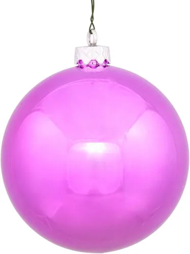 Miniatura 38 de Vickerman Adorno de bola de Navidad inastillable con acabado de lentejuelas con tapa perforada, 6 por bolsa, 4 pulgadas, color negro