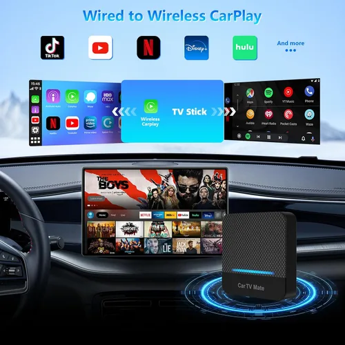 Miniatura 5 de Car TV Mate Pro y adaptador multimedia inalámbrico CarPlay HDMI, convertidor de palo de TV Fire 2025 para lanzadores de pantalla/máquina