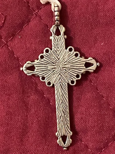 Miniatura 4 de Pink Frosted Glass Rosary with Miraculous Medal and 2" Crucifix St Michael Medal
