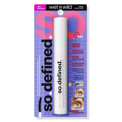 Miniatura 10 de wet n wild Máscara de pestañas So Defined, voluminizadora y alargadora con una fórmula infundida con aceite de ricino construible, aplicación