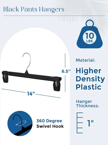 Miniatura 9 de Smartor - Perchas resistentes que ahorran espacio, paquete de 180, perchas delgadas de plástico para pantalones y shorts, estriadas antideslizantes