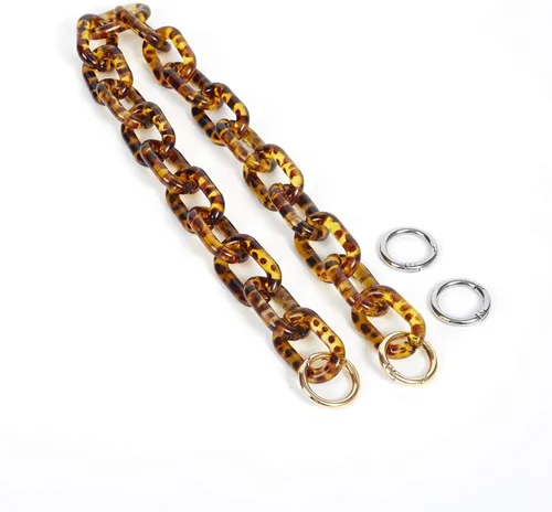 Miniatura 11 de Yichain Correa de Bolso Gruesa de Acrílico Cadena de Bolso Manija de Reemplazo, Accesorio de Decoración para Fabricación de Bolso (Ámbar)