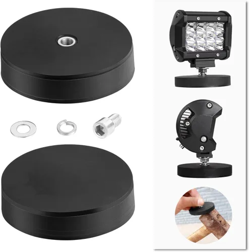 Miniatura 6 de Abrazadera de tubo, 2 piezas potente soporte magnético de montaje en base soporte de ventosa para barra de luz LED, soporte magnético para techo