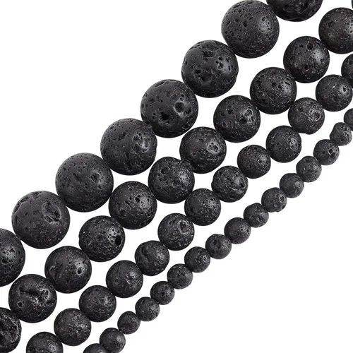 Miniatura 6 de OLYCRAFT 488 cuentas de roca volcánica de 0.236 pulgadas – 8 colores Chakra Energy Lava piedras preciosas redondas sueltas para hacer joyas