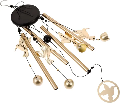 Abaodam Campana de viento de colibrí para decoración al aire libre, tubos de aluminio, campana colgante de jardín para patio, campanillas de viento