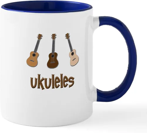 Miniatura 46 de CafePress Peace Love - Taza de café de cerámica para ukelele (11 oz (11.0 fl oz)
