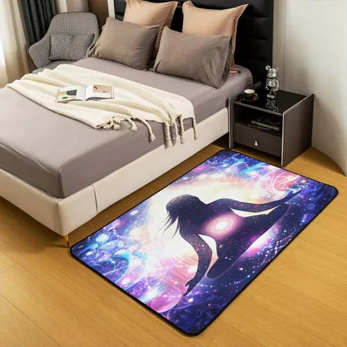 Miniatura 5 de jejeloiu Alfombra de yoga de 3 x 5 pies para sala de estar, dormitorio, mujeres y hombres, alfombra decorativa espiritual zen para cocina