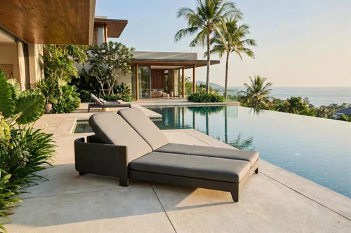 Miniatura 13 de PURPLE LEAF Sillones de día al aire libre con cojín para tomar el sol, tumbonas reclinables para bronceado, juego de 2, aluminio, para patio