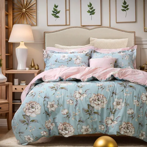 Miniatura 30 de FADFAY Juego de funda de edredón con estampado floral de roseta, juego de ropa de cama de encaje con volantes para niñas, 3 piezas, tamaño individual