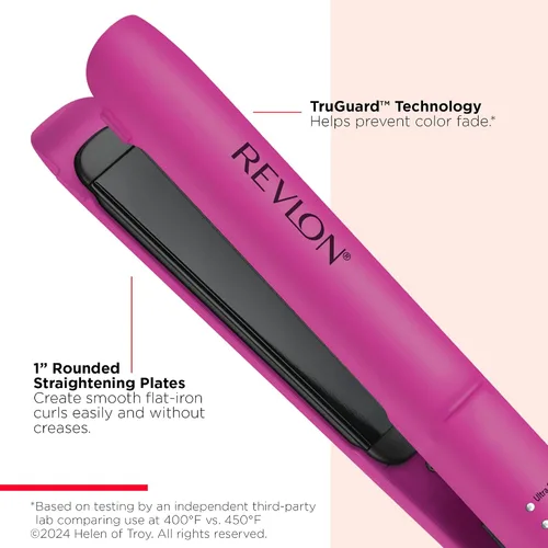 Miniatura 3 de REVLON Plancha plana de turmalina de cerámica de 1 pulgada, alisadora de pelo distribuye uniformemente el calor para menos daño, 5 temperaturas