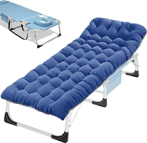 Miniatura 34 de ABORON Catre de Camping para Adultos de 28" Extra Ancho, Resistente 1200D Oxford Catre para Dormir, Cama de Campamento Plegable Portátil con Gris