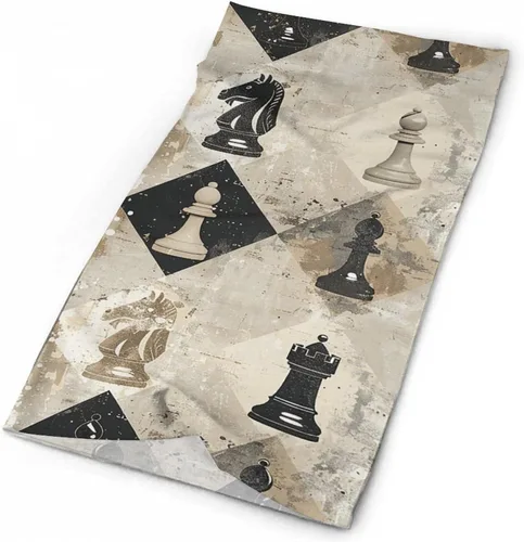 Miniatura 3 de Pasamontañas para el cuello, transpirable, pieza de ajedrez, bandanas marrones para el sol y al viento, máscara facial, bufanda para la cabeza
