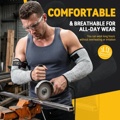 Miniatura 4 de MIG4U Mangas resistentes a cortes, protectores de brazo de protección de seguridad para hombres y mujeres, trabajo de patio, construcción, granja