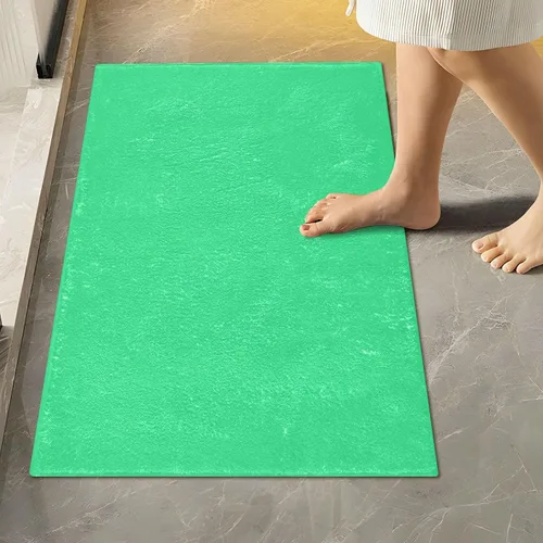 Miniatura 35 de Alfombra de baño amarilla, suave, absorbente, lavable a máquina, juego de alfombras de baño antideslizantes para puerta de baño, dormitorio
