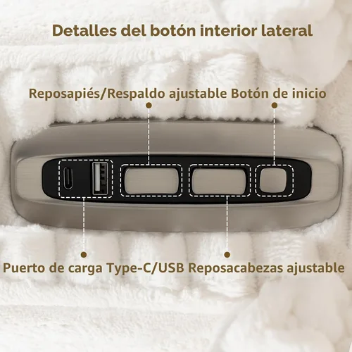 Miniatura 5 de SINCRUMI Mecedora reclinable giratoria de gran tamaño con reposacabezas ajustable de doble motor para adultos, mecedora con vibración y calor