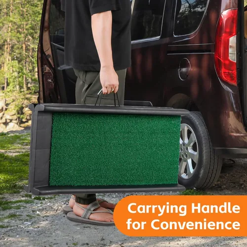 Miniatura 3 de Rampa plegable para perros para coche, camión, SUV de 61 pulgadas, rampa portátil para mascotas con acolchado de césped para perros grandes