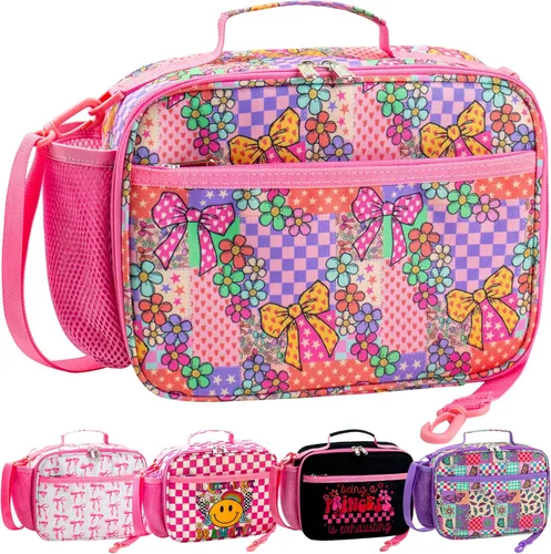 Miniatura 21 de RLGPBON Lonchera para Niños, Lonchera con Aislamiento Térmico para Niños y Niñas, Bonita Bolsa de Almuerzo y Lonchera Reutilizable para Niños
