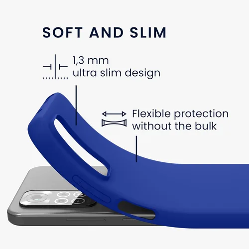 Miniatura 2 de kwmobile Funda compatible con Xiaomi Redmi Note 11 / Note 11S - Funda protectora de silicona TPU suave y delgada - Azul Báltico