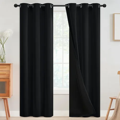 Miniatura 188 de SimpleHome - Cortinas opacas 100% para recámara, cortinas de ventana con ojales beige, con aislamiento térmico, cortinas de oscurecimiento