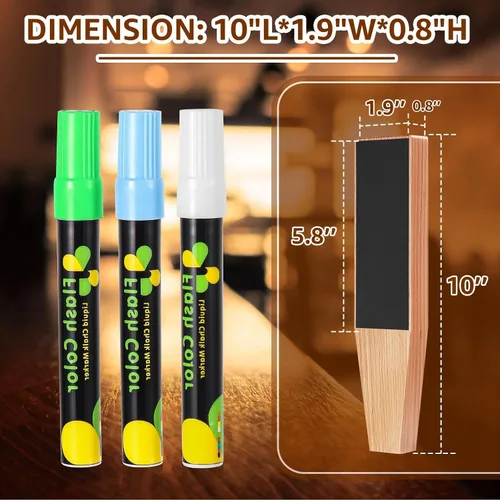 Miniatura 3 de Mango de barril de cerveza de madera, mango de barril de 3/8 "-16 UNC rosca, mango de barril de haya para grifo de cerveza Kegerator con 3 bolígrafos