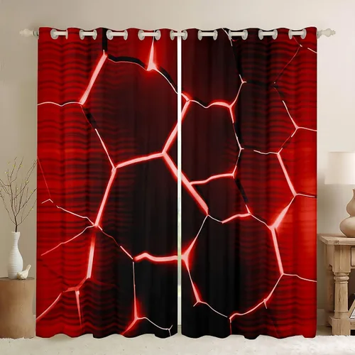 Miniatura 11 de Cortinas opacas con estampado de panal de abeja verde (30% -50%) con patrón hexagonal para ventana, cortina geométrica de colmena para dormitorio