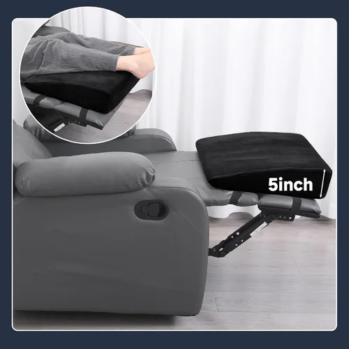 Miniatura 5 de MABOZOO Almohada reclinable de cuña, cojín de espuma extra grande para reposapiés con correas ajustables, extensor de reposapiés reclinable, Negro