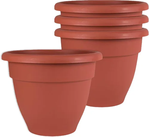 Miniatura 34 de The HC Companies, Caribbean - Maceta de plástico y ligera de 6 pulgadas para interiores y exteriores, maceta para hierbas y flores, color negro