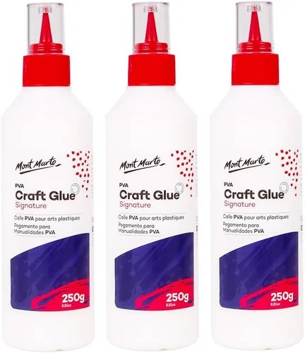 Mont Marte Pegamento PVA Pegamento para manualidades, punta fina 8.82 oz-3 unidades