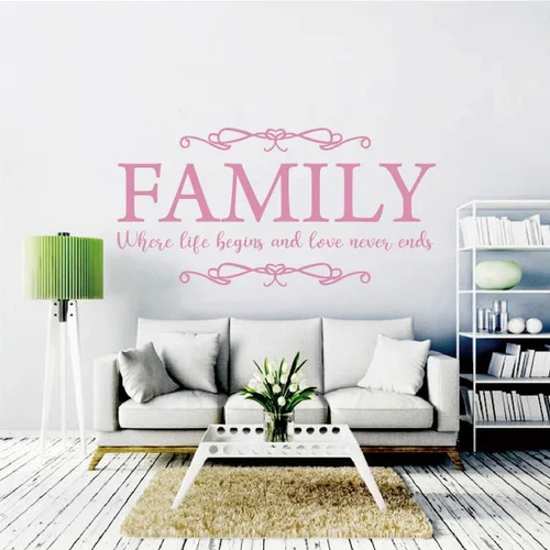 Miniatura 4 de Vinilo decorativo para pared, diseño con cita familiar, diseño de vida y amor, mural para el hogar, cocina, sala de estar, calcomanía extraíble Negro