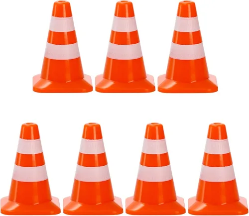 Miniatura 5 de ZEAYEA 30 mini conos de tráfico de plástico, conos de entrenamiento de 1.4 pulgadas, señales de tráfico, mini conos de seguridad vial para mesa