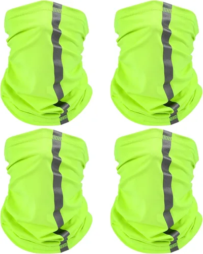 Miniatura 16 de SATINIOR 4 piezas de polaina reflectante para el cuello, bandana de seguridad de neón, protección contra el viento, el polvo, UV, bufanda
