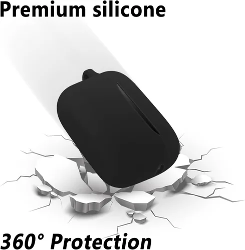 Miniatura 3 de Geiomoo Funda de silicona para Anker Soundcore A20i, funda protectora con mosquetón (negro)