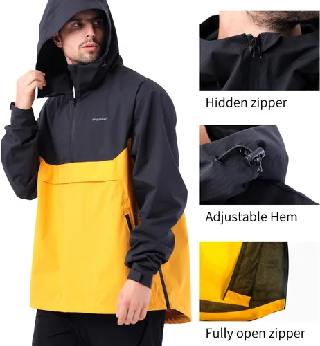 Miniatura 4 de YINGJIELIDE Chaqueta impermeable con capucha para hombre, abrigo de vela aislado a prueba de viento, sudadera con capucha Softshell cortavientos
