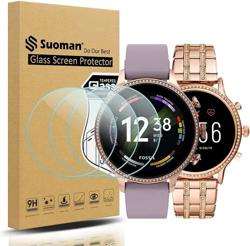 Suoman Paquete de 3 protectores de pantalla para Fossil Gen 5 Julianna HR y Fossil Gen 6 para mujeres y hombres, película protectora de pantalla de