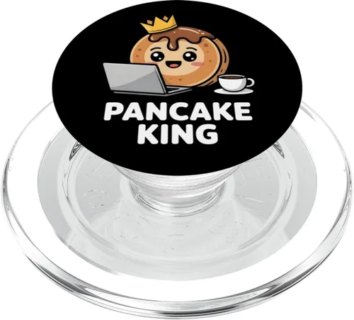 Miniatura 7 de Pancake King Funny Breakfast Lover Programmer Men Women Kids PopSockets Adhesive PopGrip