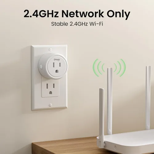 Miniatura 8 de GHome Smart Enchufe pequeño, enchufe inteligente WiFi funciona con Alexa y Google Home, salida de temporizador con control de aplicación, solo red