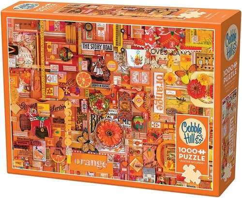 Miniatura 4 de Cobble Hill - Rompecabezas de 1000 piezas, colección Rainbow: naranja, muestra de póster incluido
