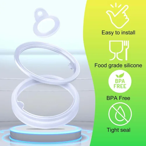 Miniatura 6 de Vodolo Junta de silicona de repuesto para Thermoflask 24oz/32oz/40oz/64oz, cada una con pinza para tapa de botella de agua con popote, tapa para 9PCS