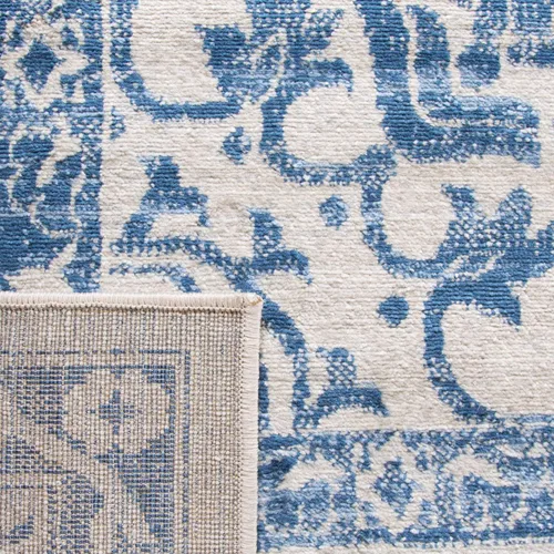 Miniatura 6 de SAFAVIEH - Alfombra de la colección Brentwood - 6' x 9', azul marino y gris claro, diseño envejecido con medallón, no desprende pelusa y fácil azul