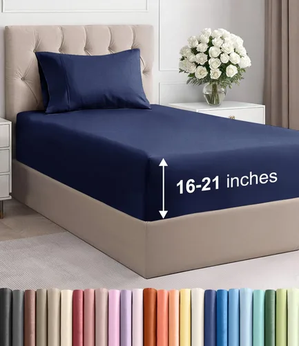 Miniatura 76 de Sábanas King divididas con bolsillos extra profundos, sábanas transpirables y refrescantes de 5 piezas, sábanas de lujo para hotel, suaves, sin 25