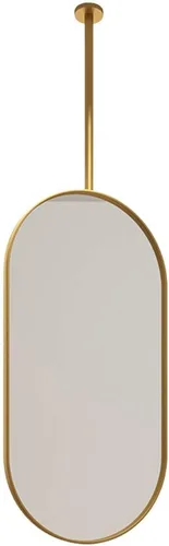 Espejo de pared ovalado con marco de metal dorado, espejo de tocador montado en el techo, espejos decorativos para el hogar o el hotel, espejo de