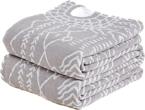 Miniatura 31 de Manta bohemia 100% algodón orgánico ultra suave transpirable rústico edredón de 50 x 60 pulgadas con pájaros y flores para sofá, silla, cama, sillón